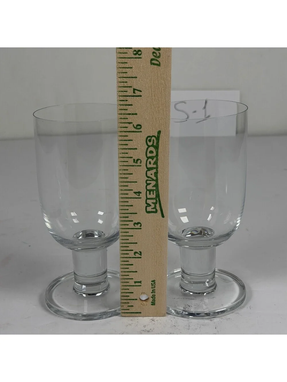 Crate & Barrel Clear Footed Glass Goblets Water Wine Glasses Set of 2 S-1